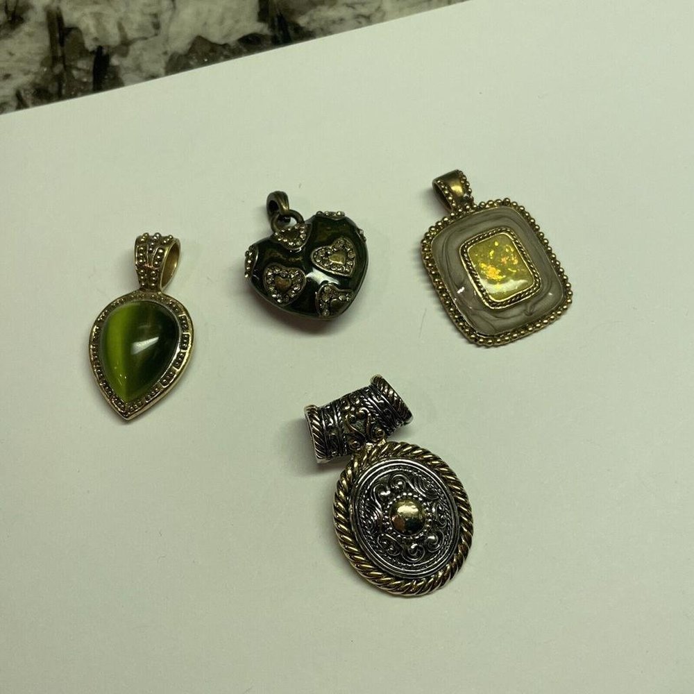 Lot Of 4 - Costume Jewelry Pendant / Charm Variety